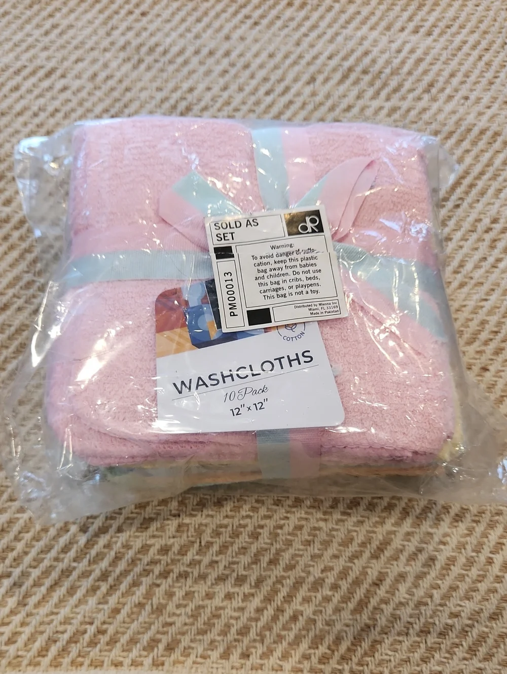 10 Pack 100% Cotton Washcloths